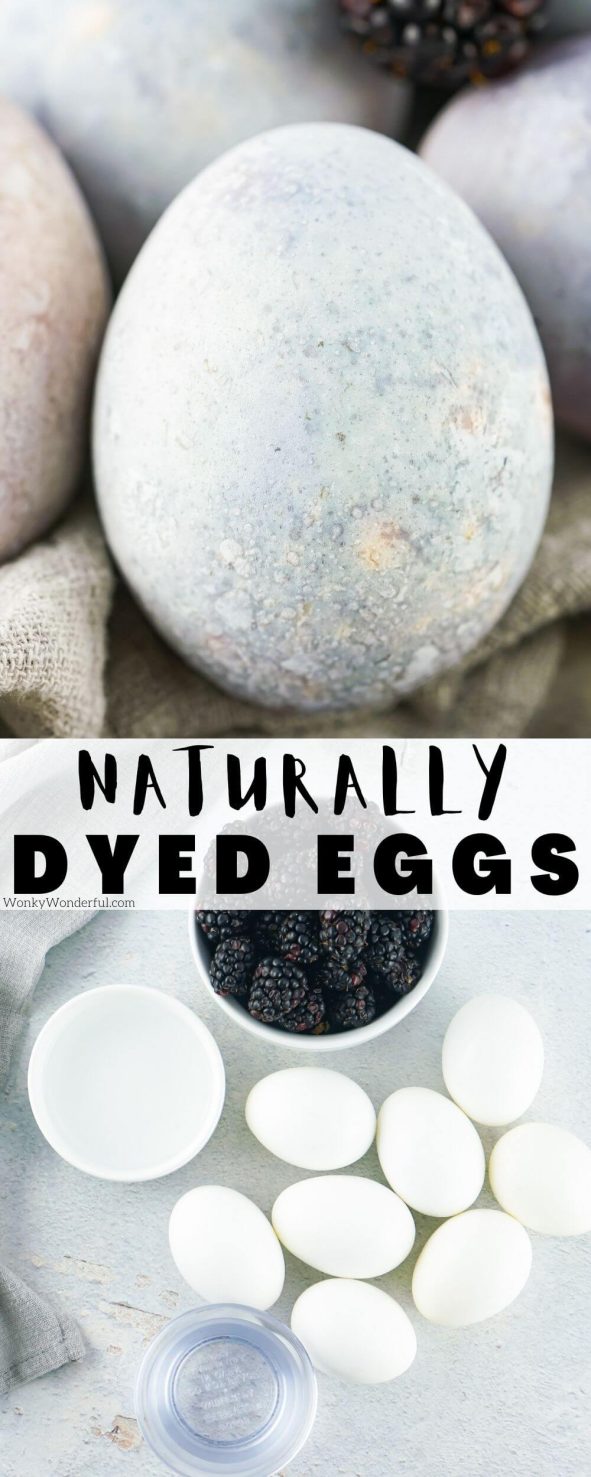 natural dyed eggs pinnable image with title text