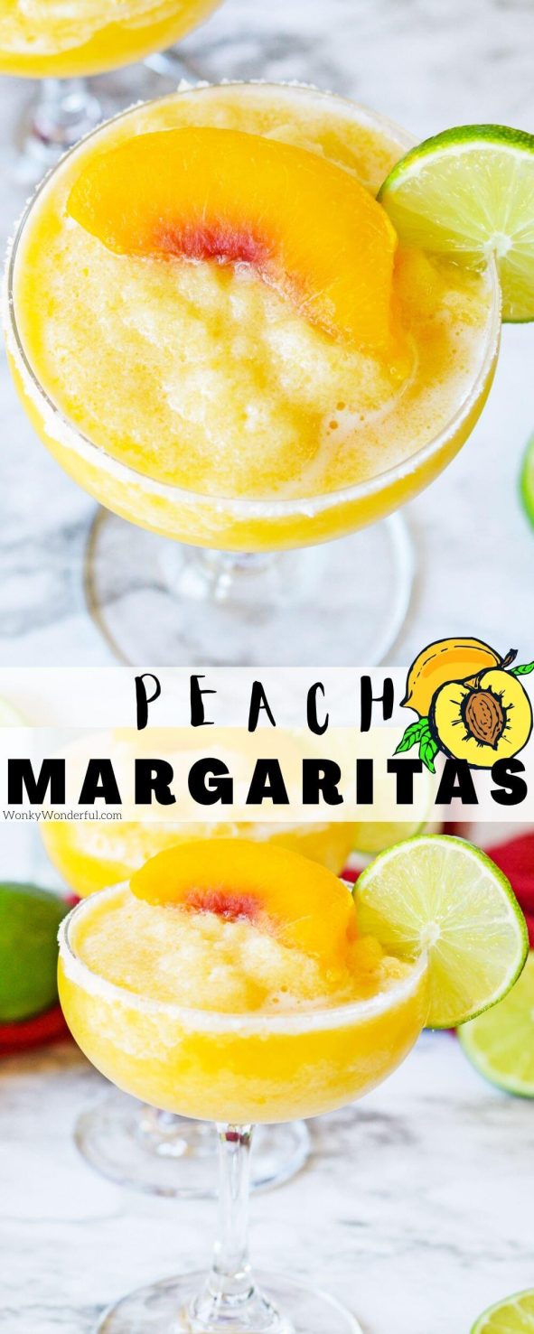 peach margarita pinnable image with title text