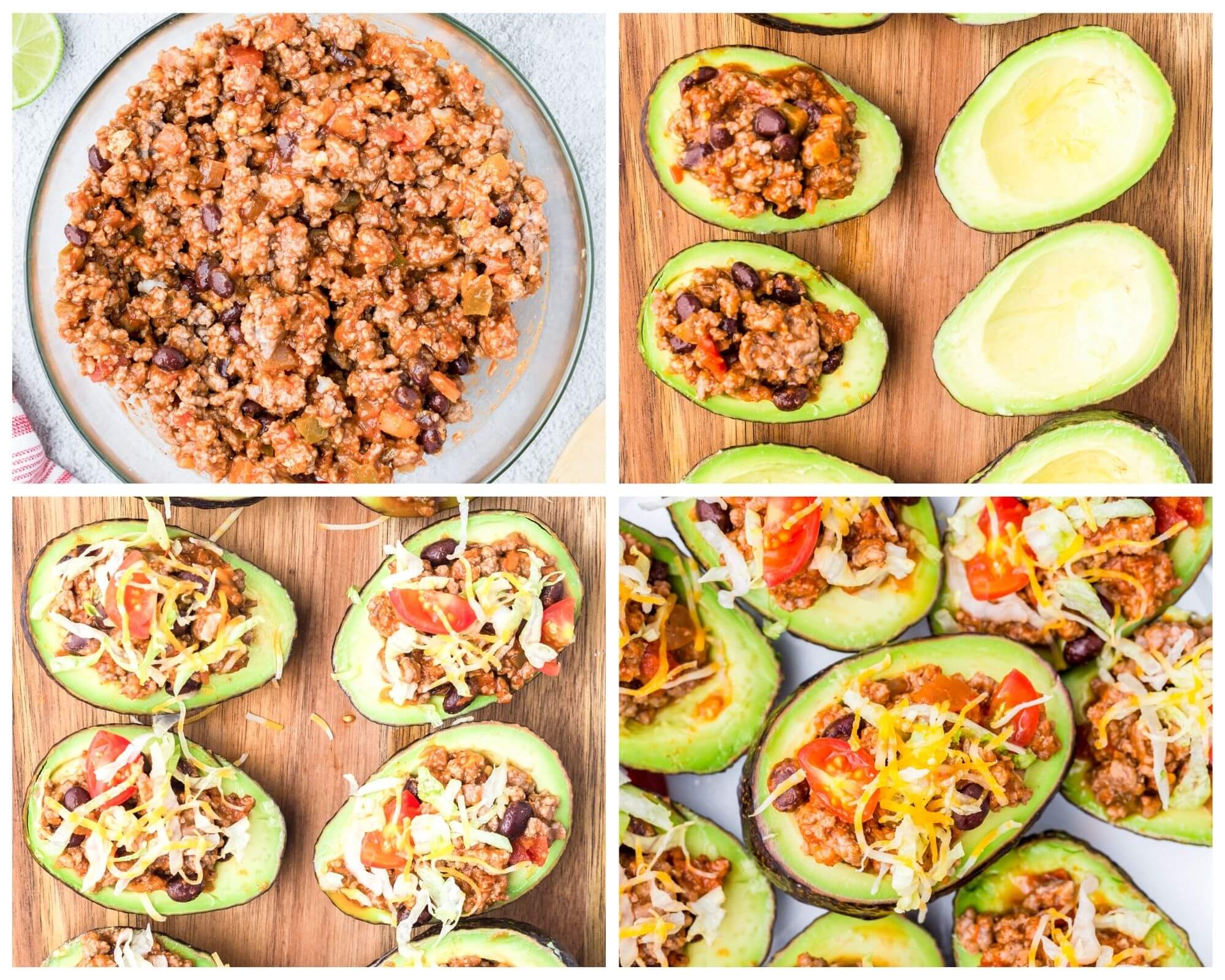 avocado tacos process collage