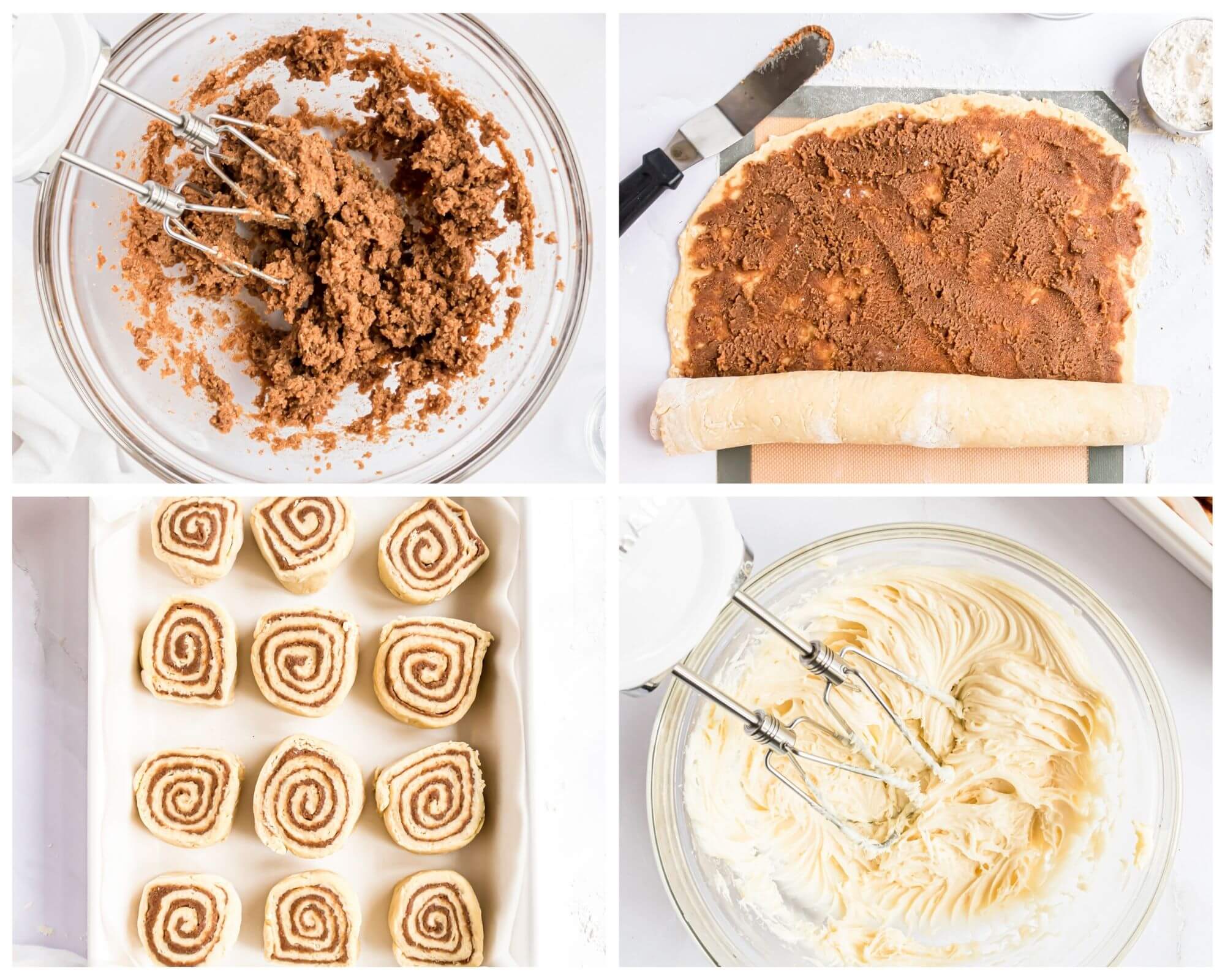 cinnamon buns process photo collage 2