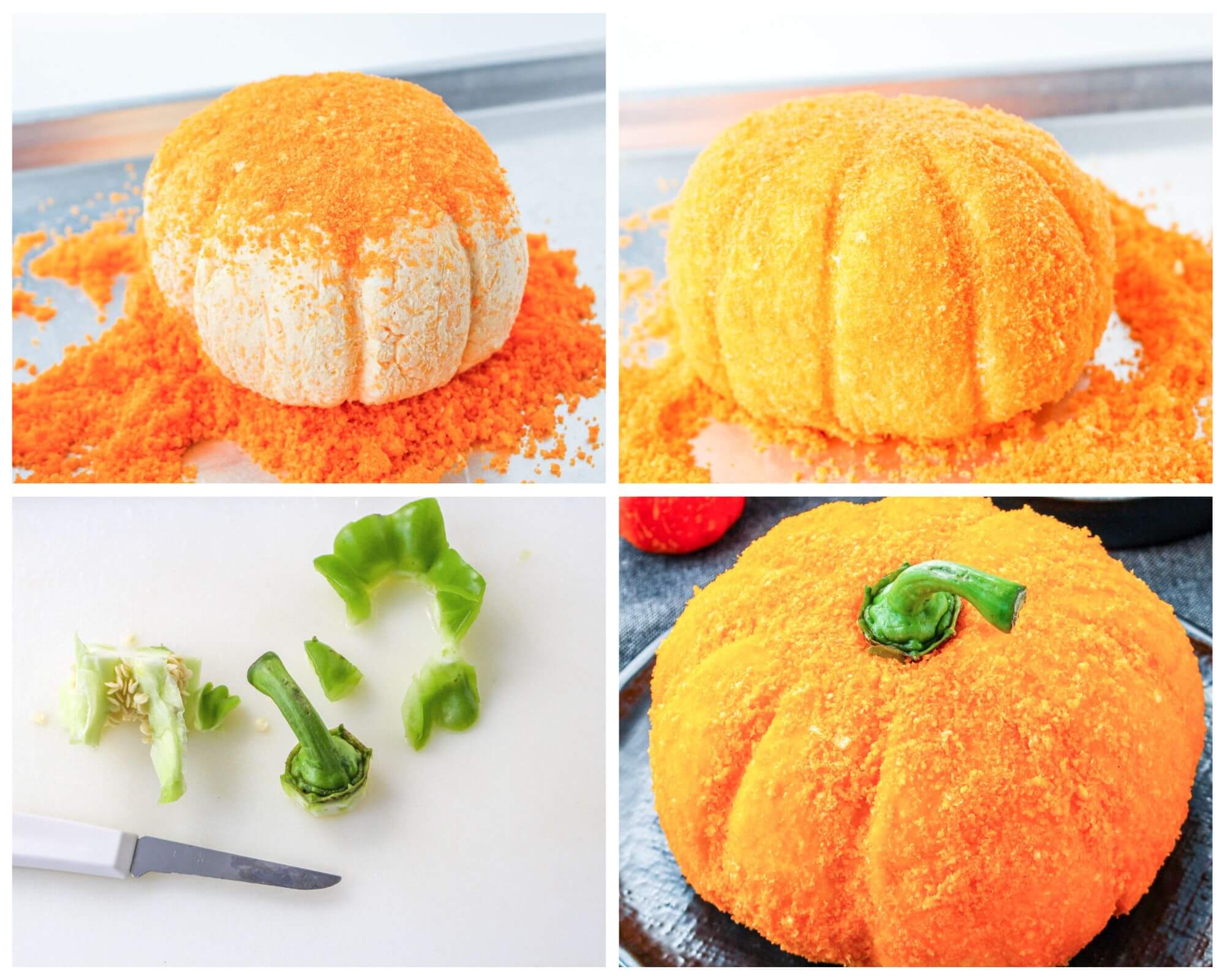 cheese ball process photo collage 2