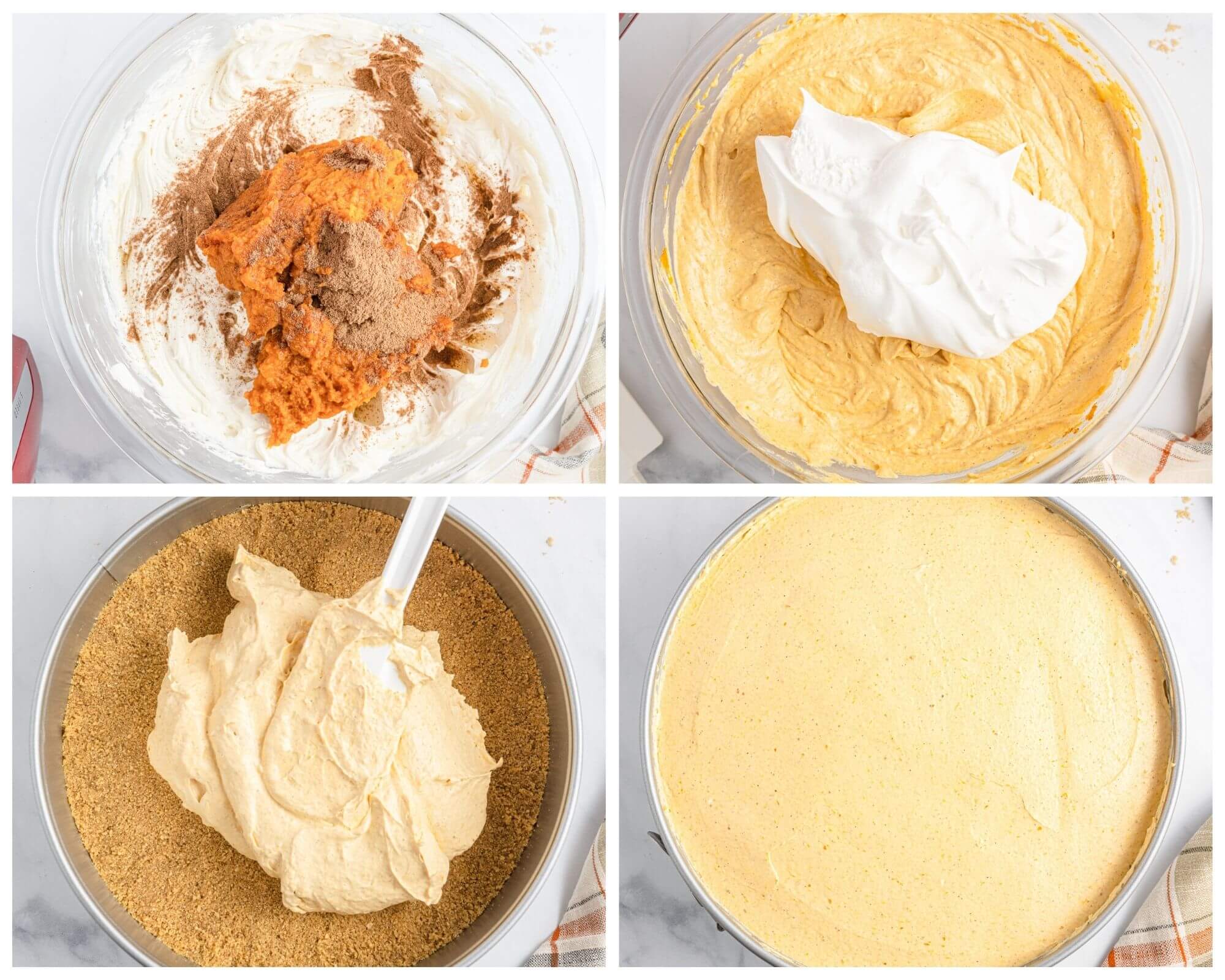 cheesecake process photo collage