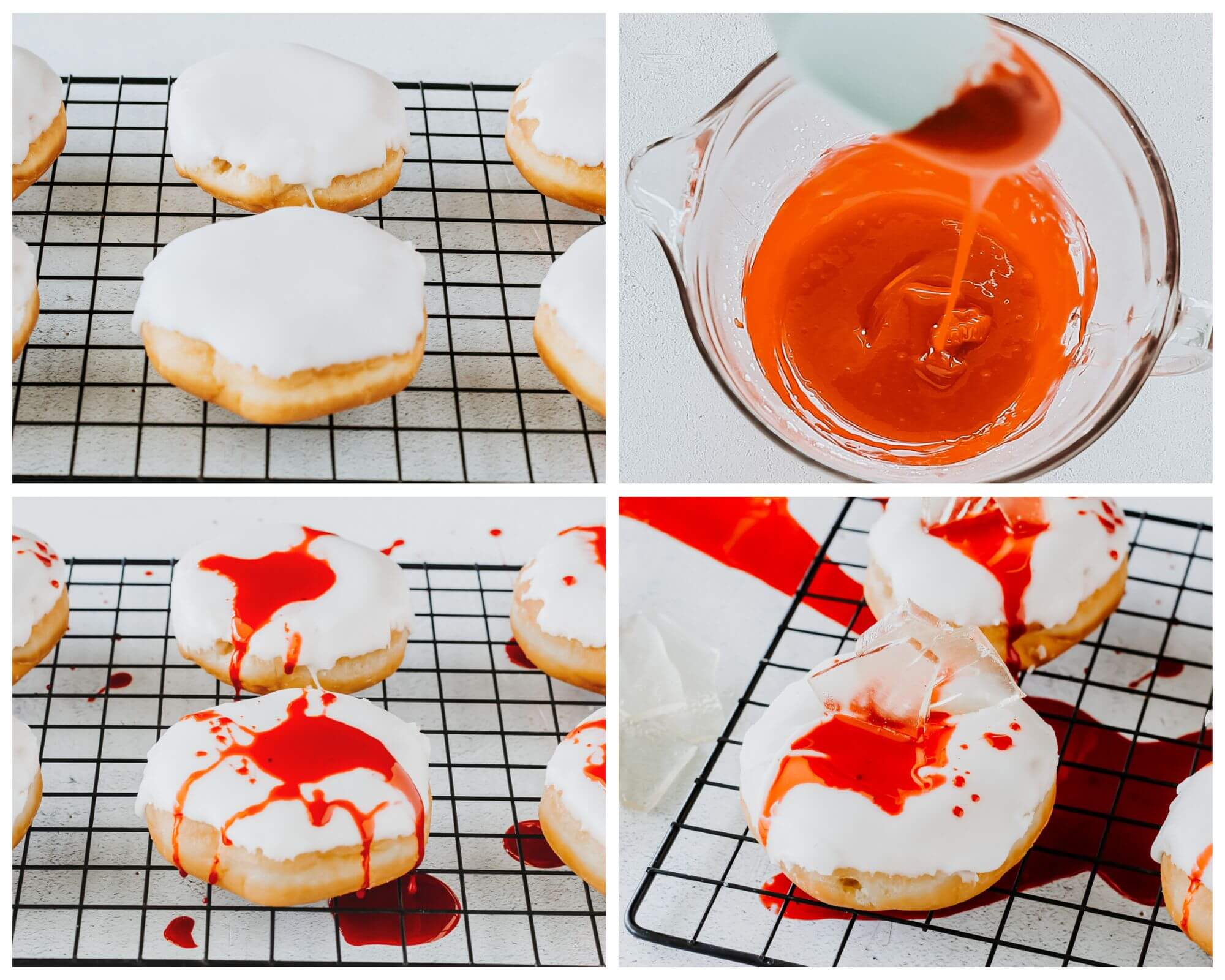 candy broken glass donuts process collage
