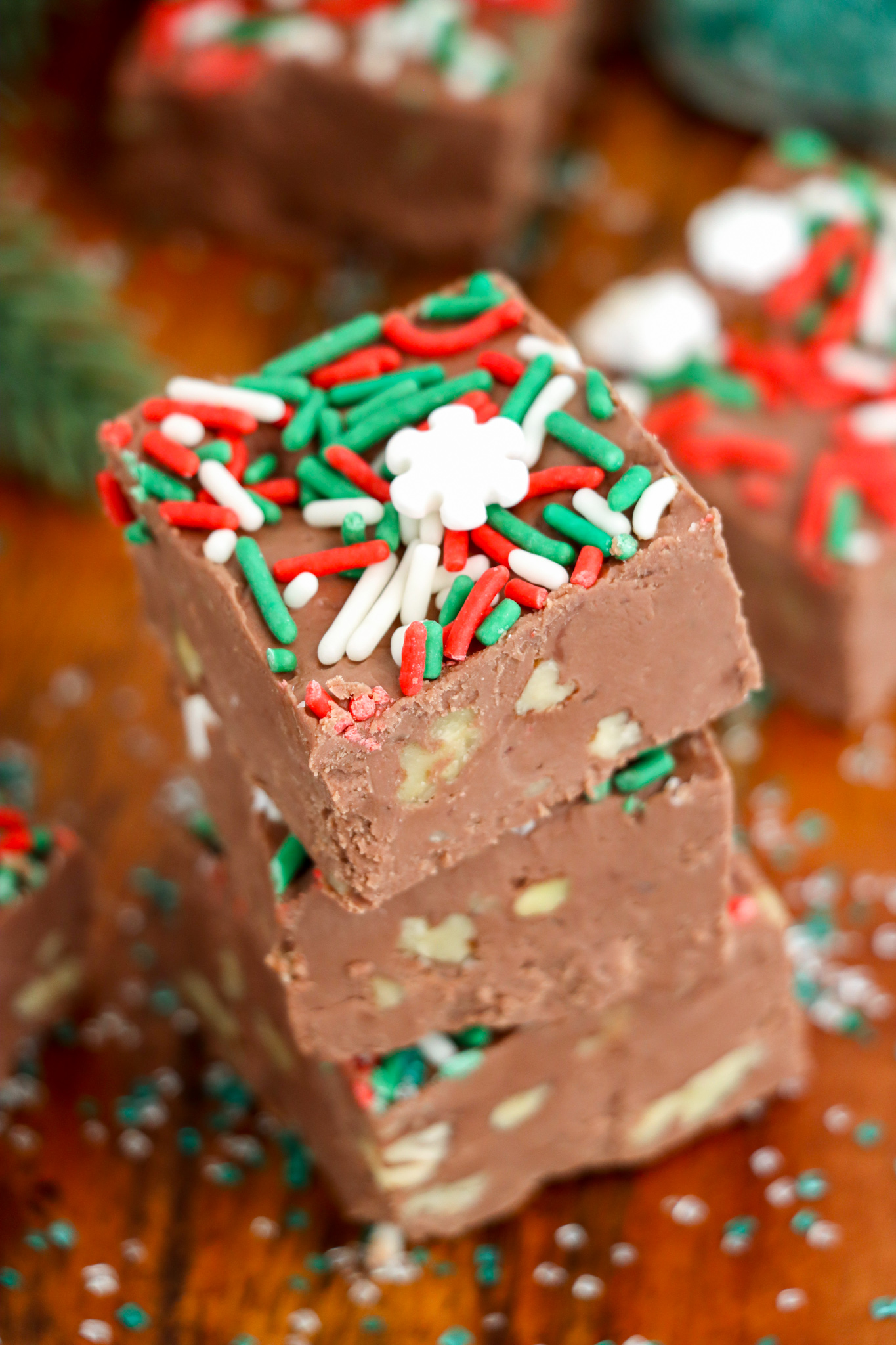 fudge squares in a stack