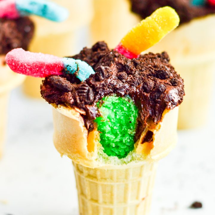 cake cone with bite taken out