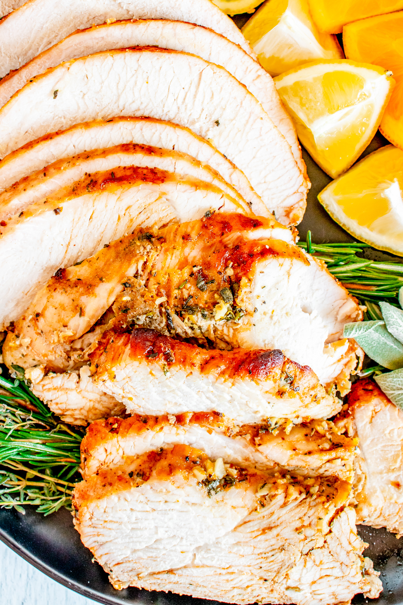 sliced white meat turkey breast