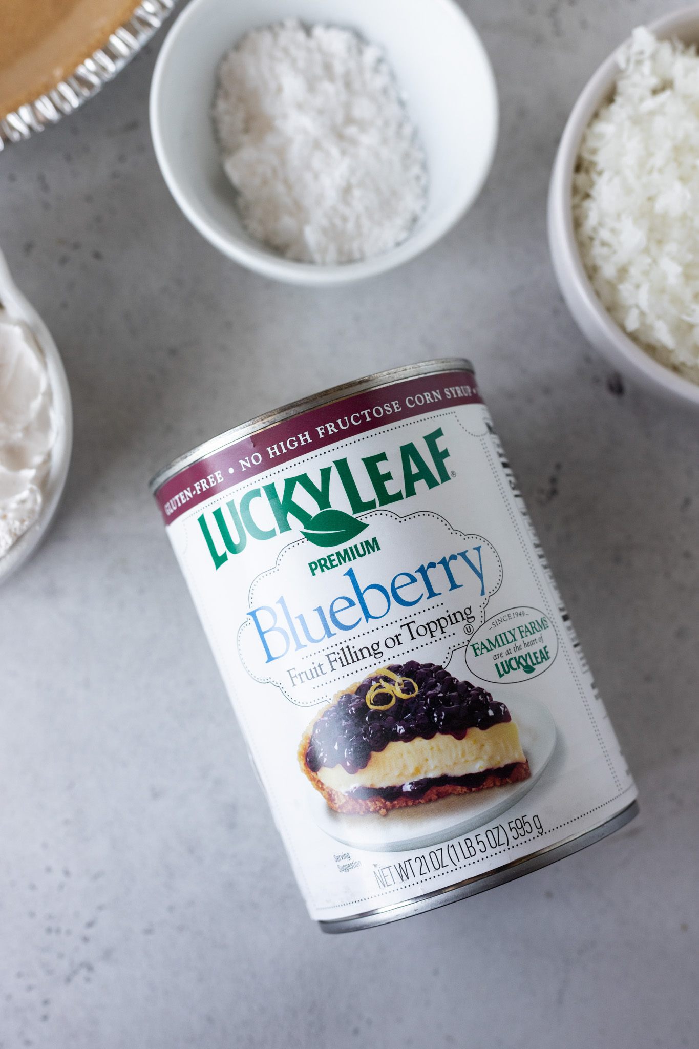 can of blueberry topping