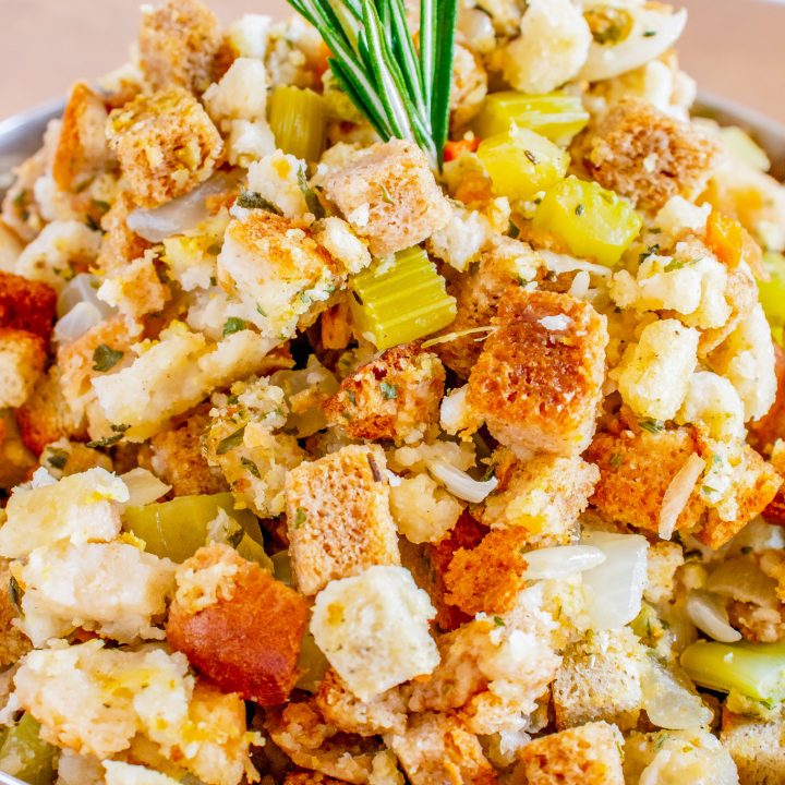 prepared stuffing in bowl