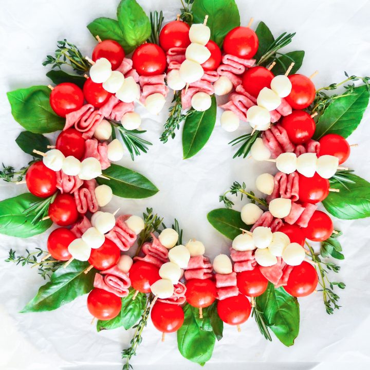 prepared wreath served on white platter
