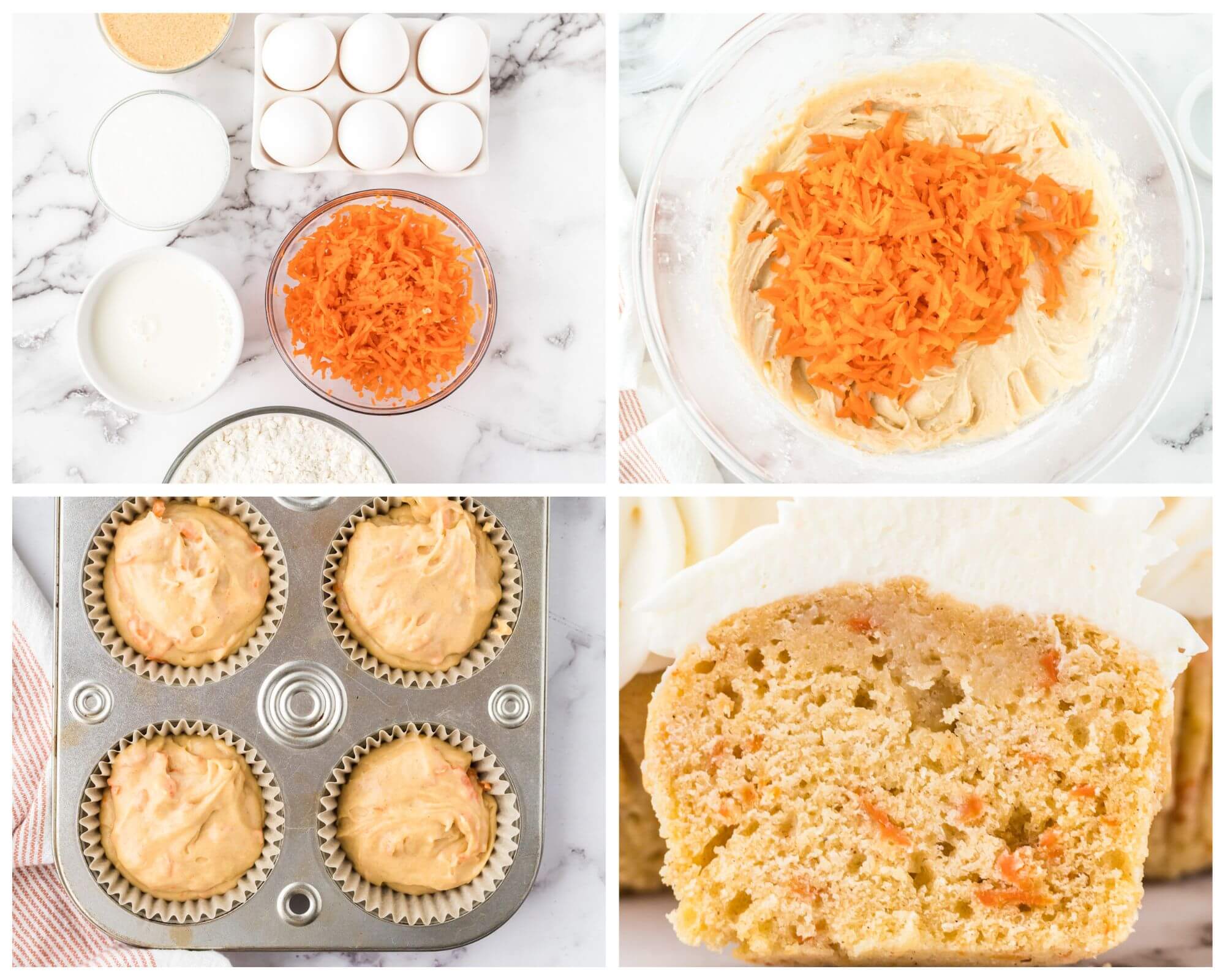 cupcakes process photo collage