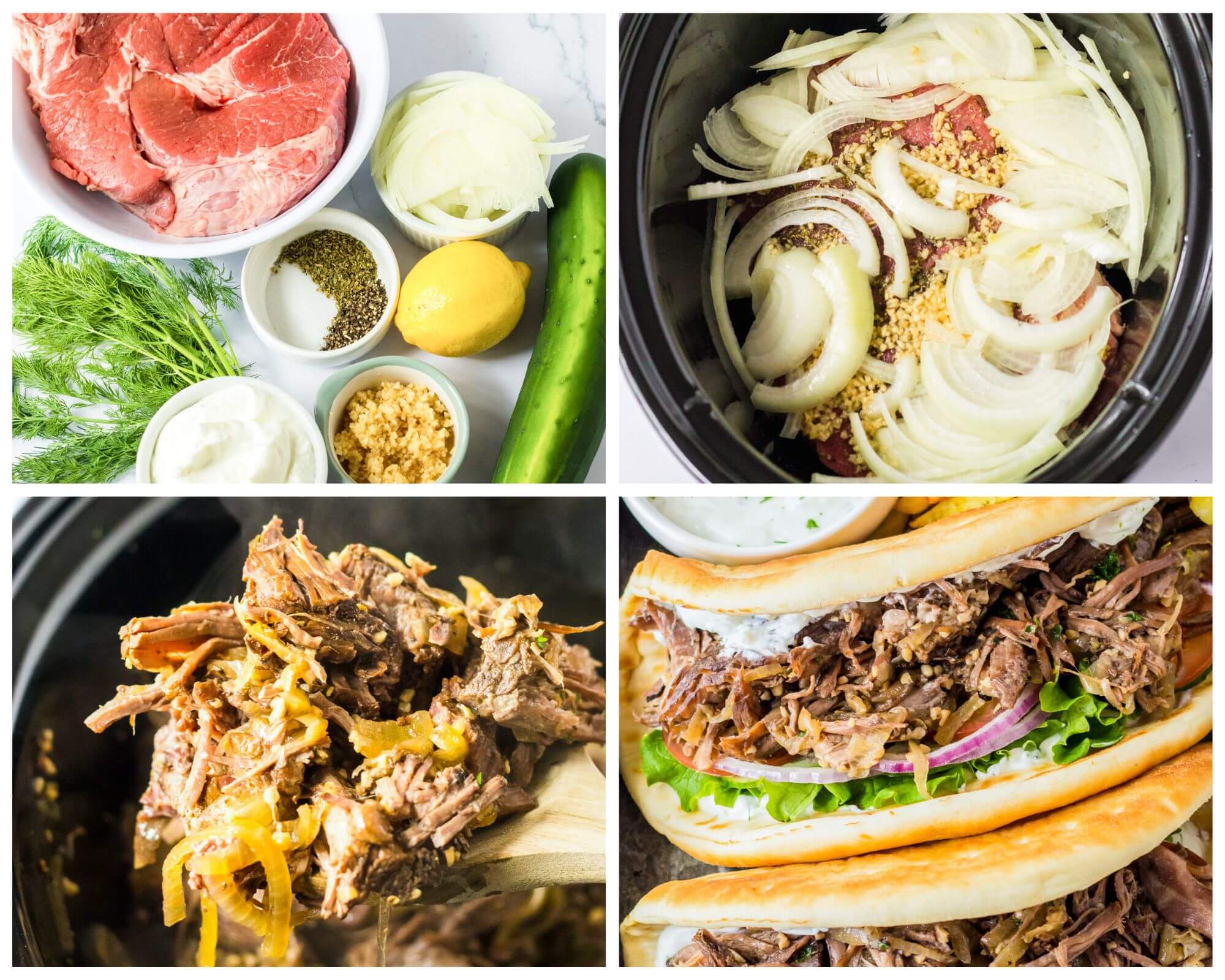 gyros process photo collage