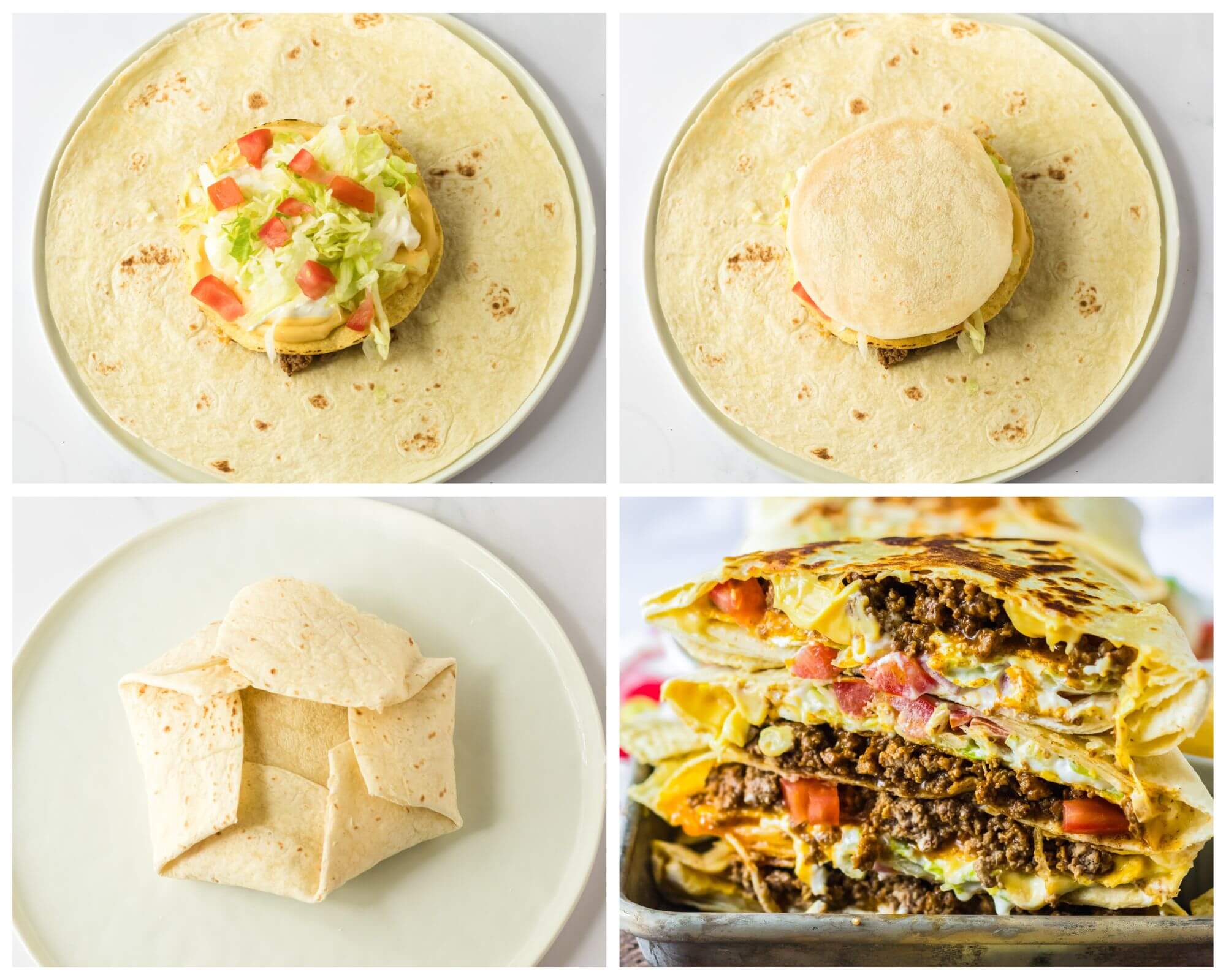 Crunchwrap process collage