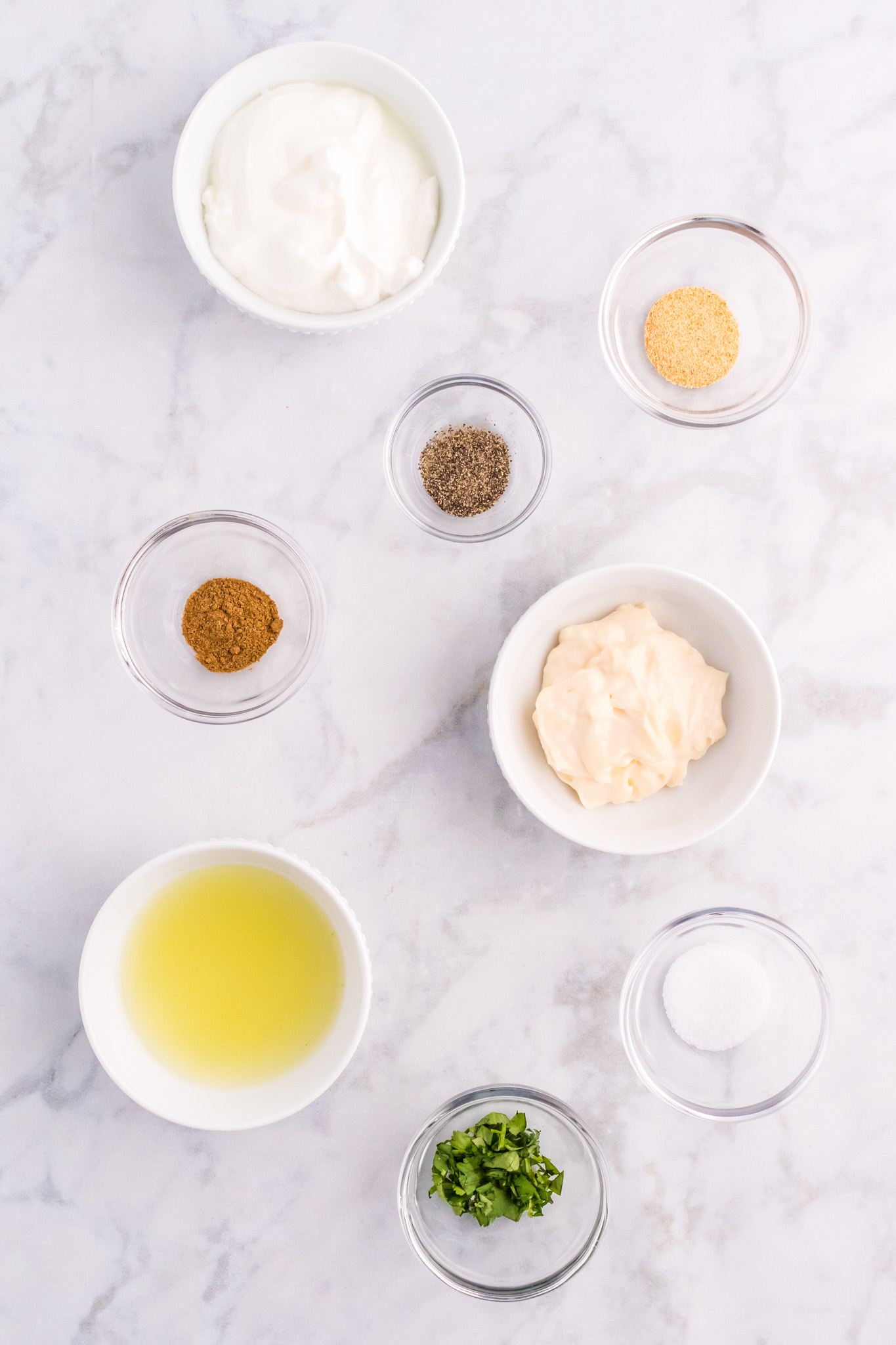 sauce ingredients in bowls