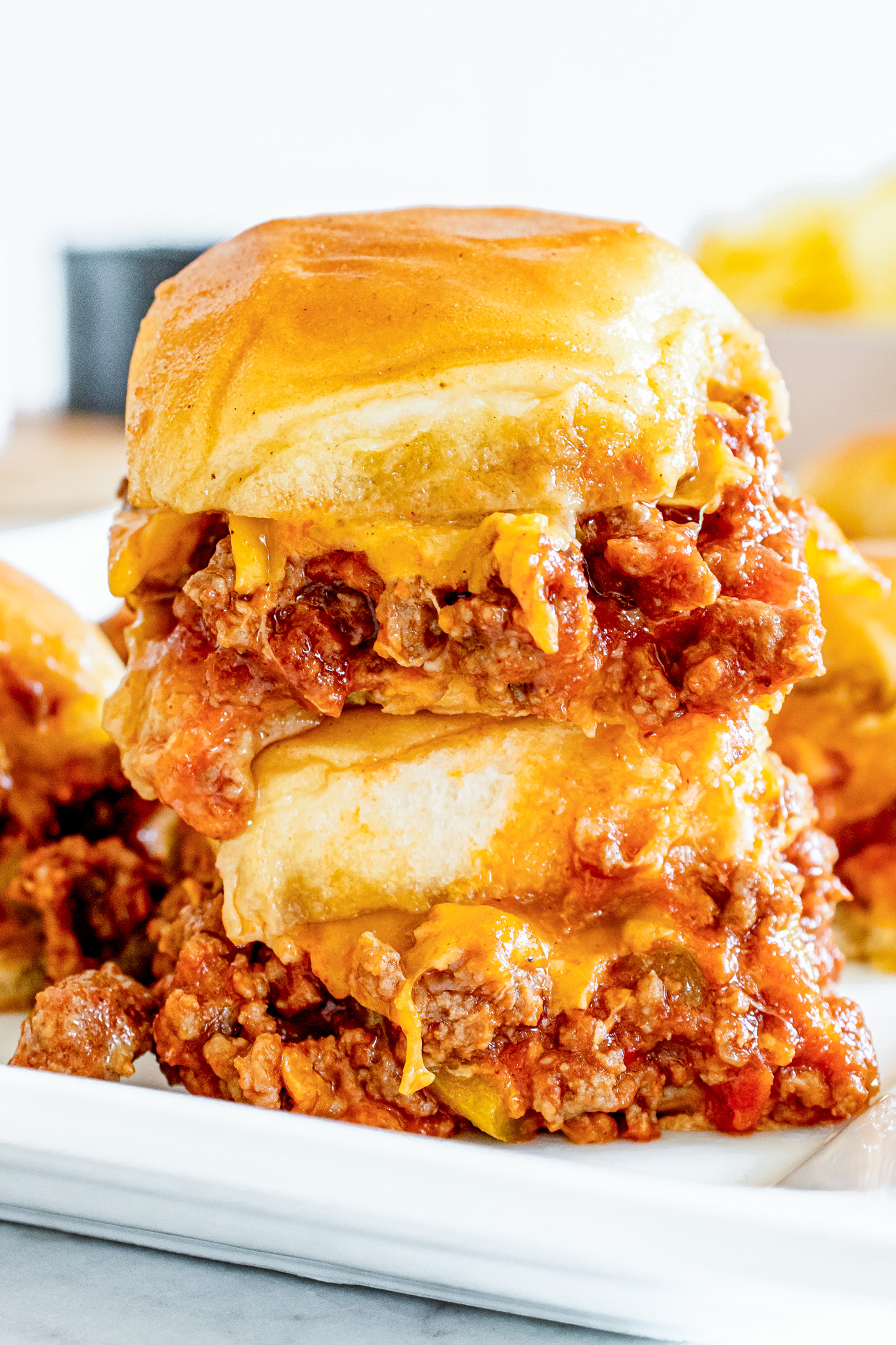 2 mini sloppy joes stacked