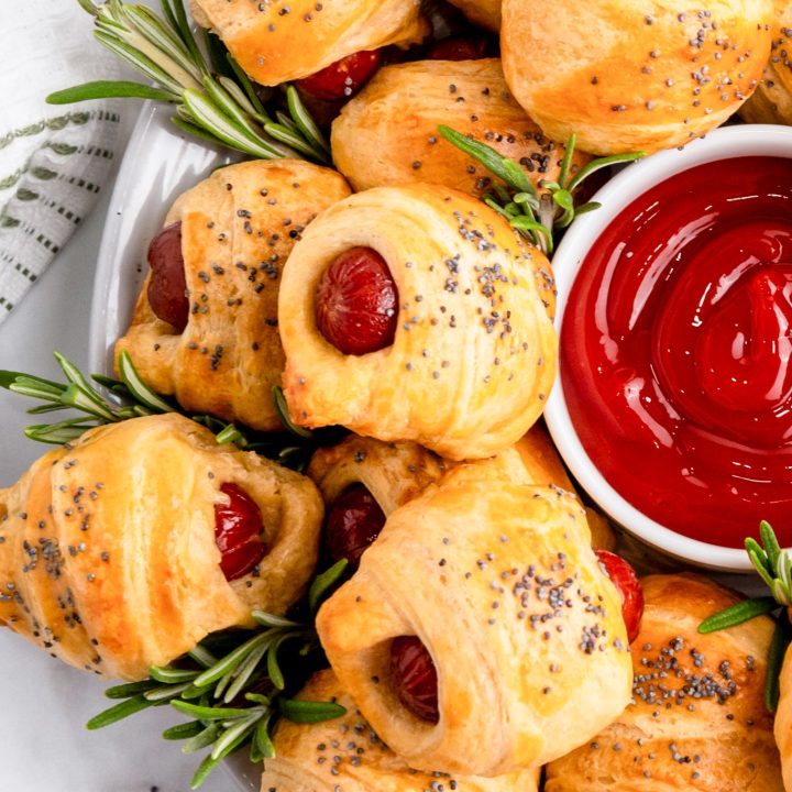 golden baked lil smokies on crescent rolls