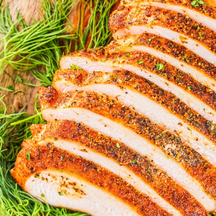 sliced turkey on board