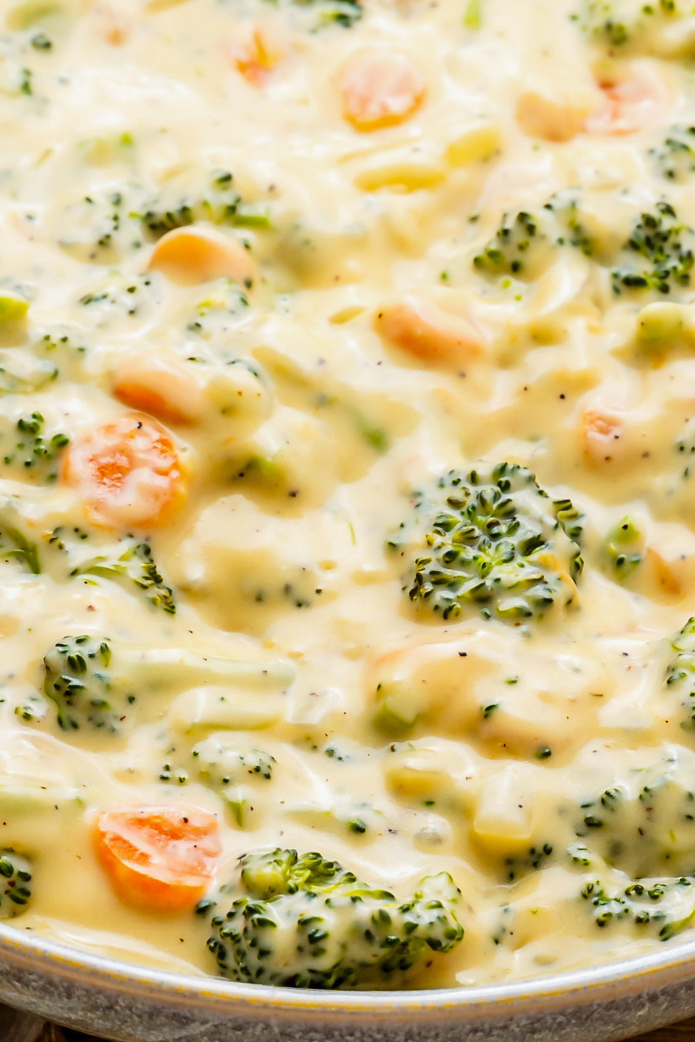 thick soup with broccoli and carrots
