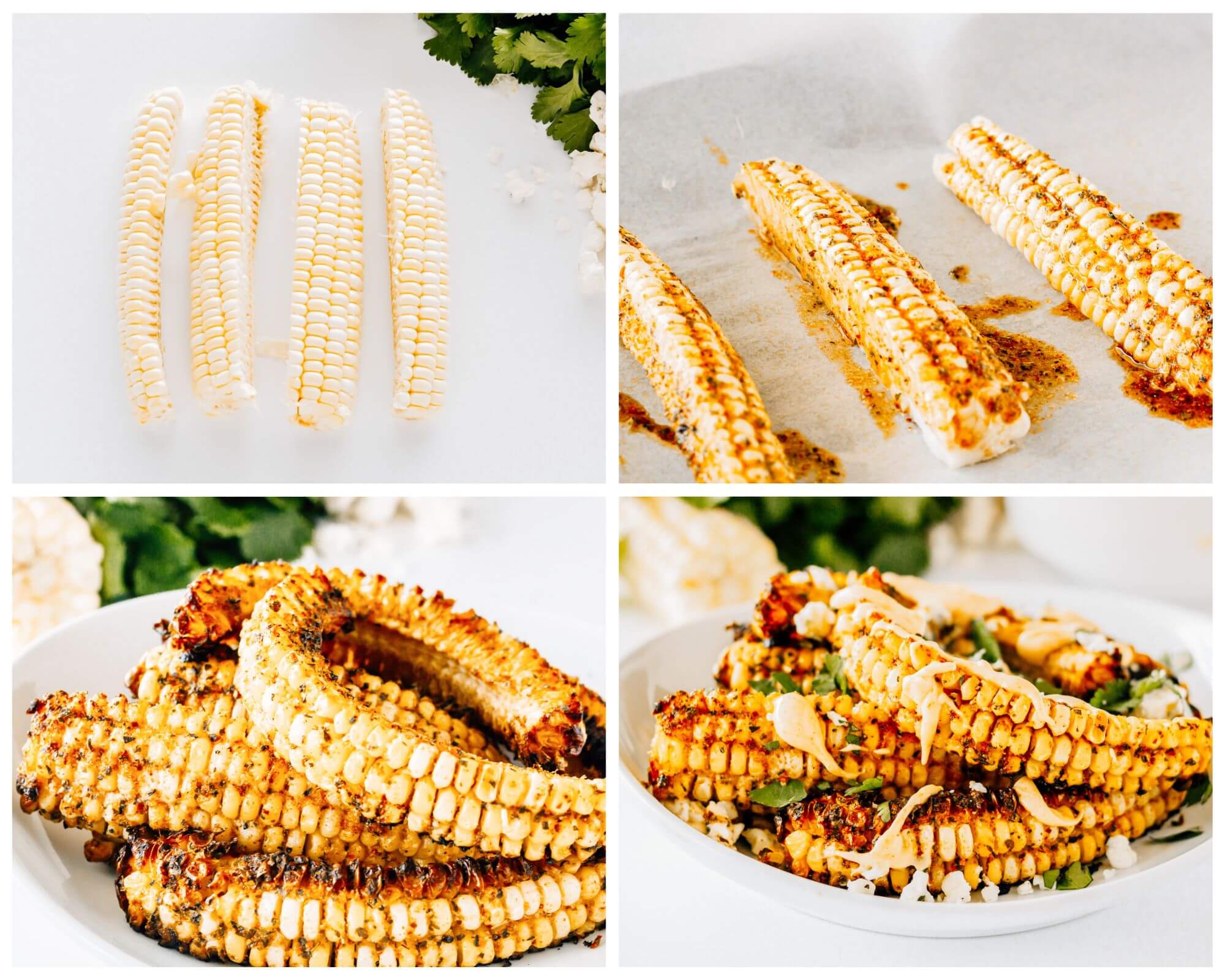 corn rib process photo collage