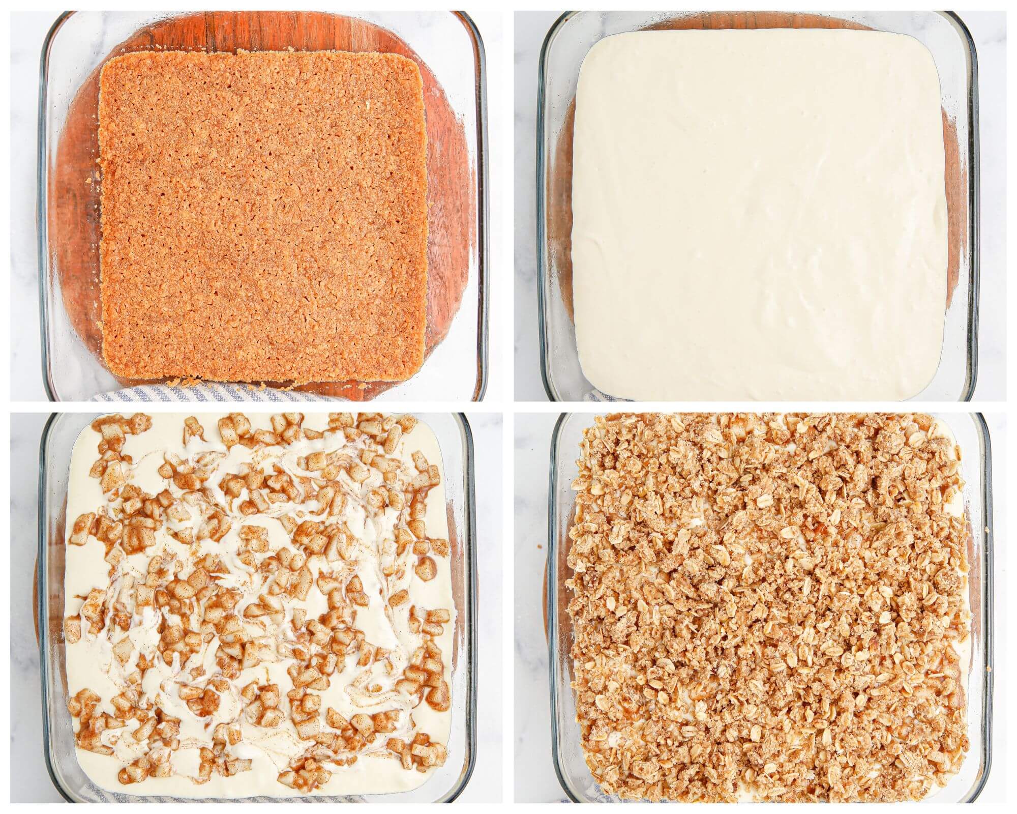 apple bars process photo collage