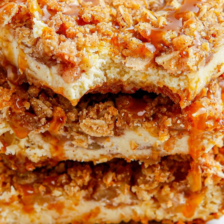 golden brown bars drizzled with caramel
