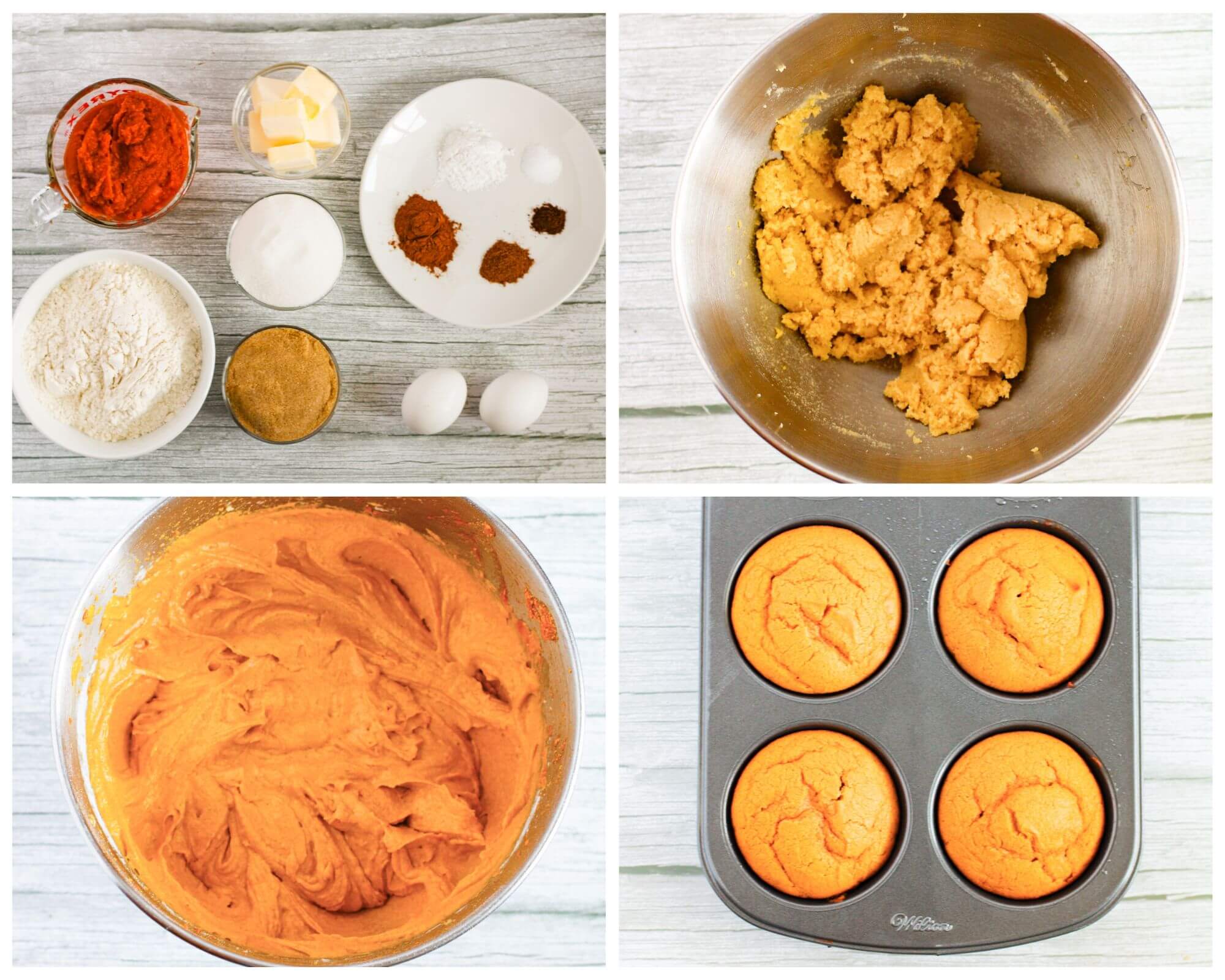 muffins process photo collage 