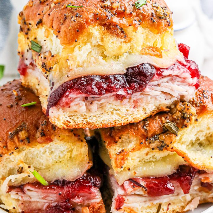 stack of sliders on white plate