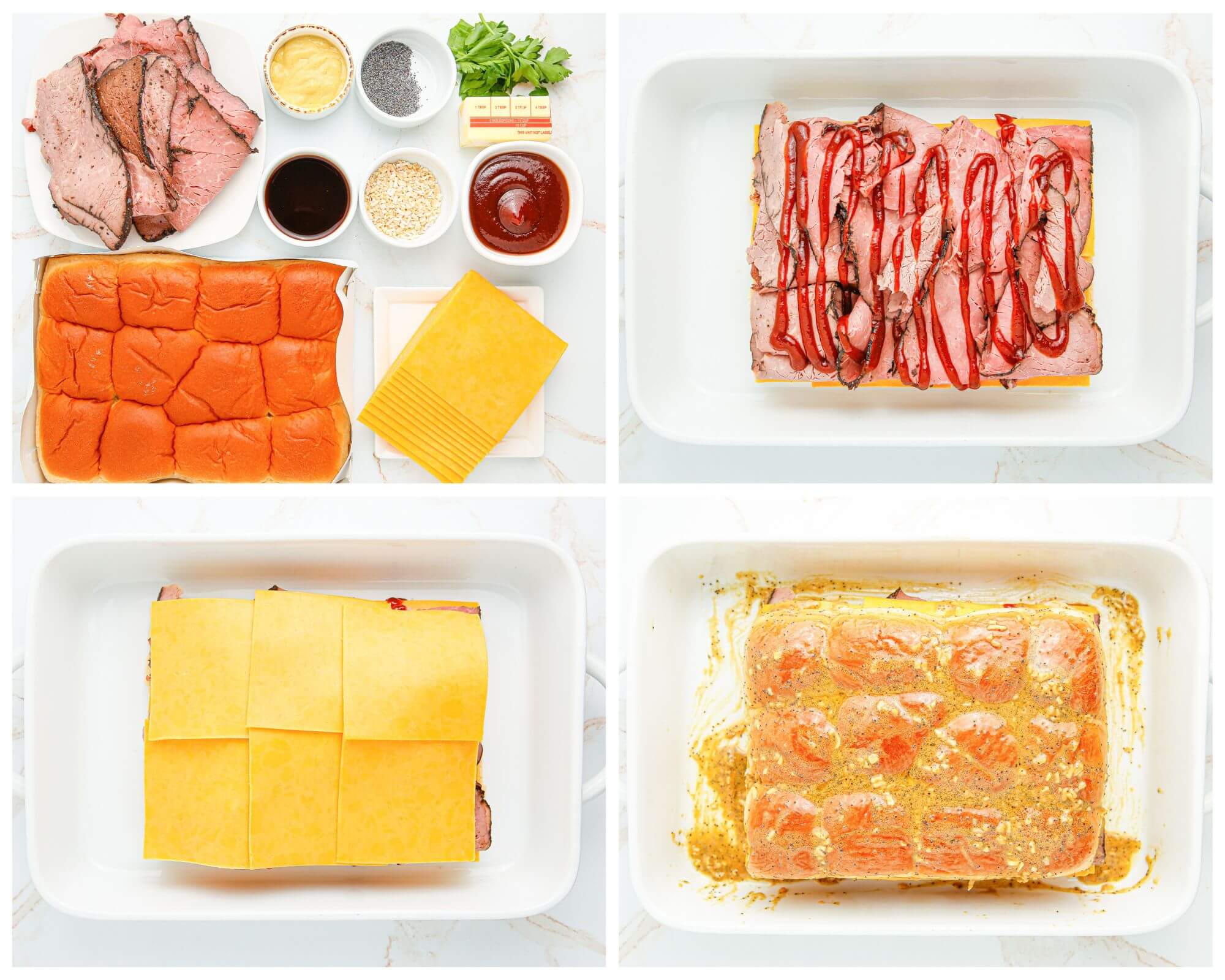 beef sliders process photo collage