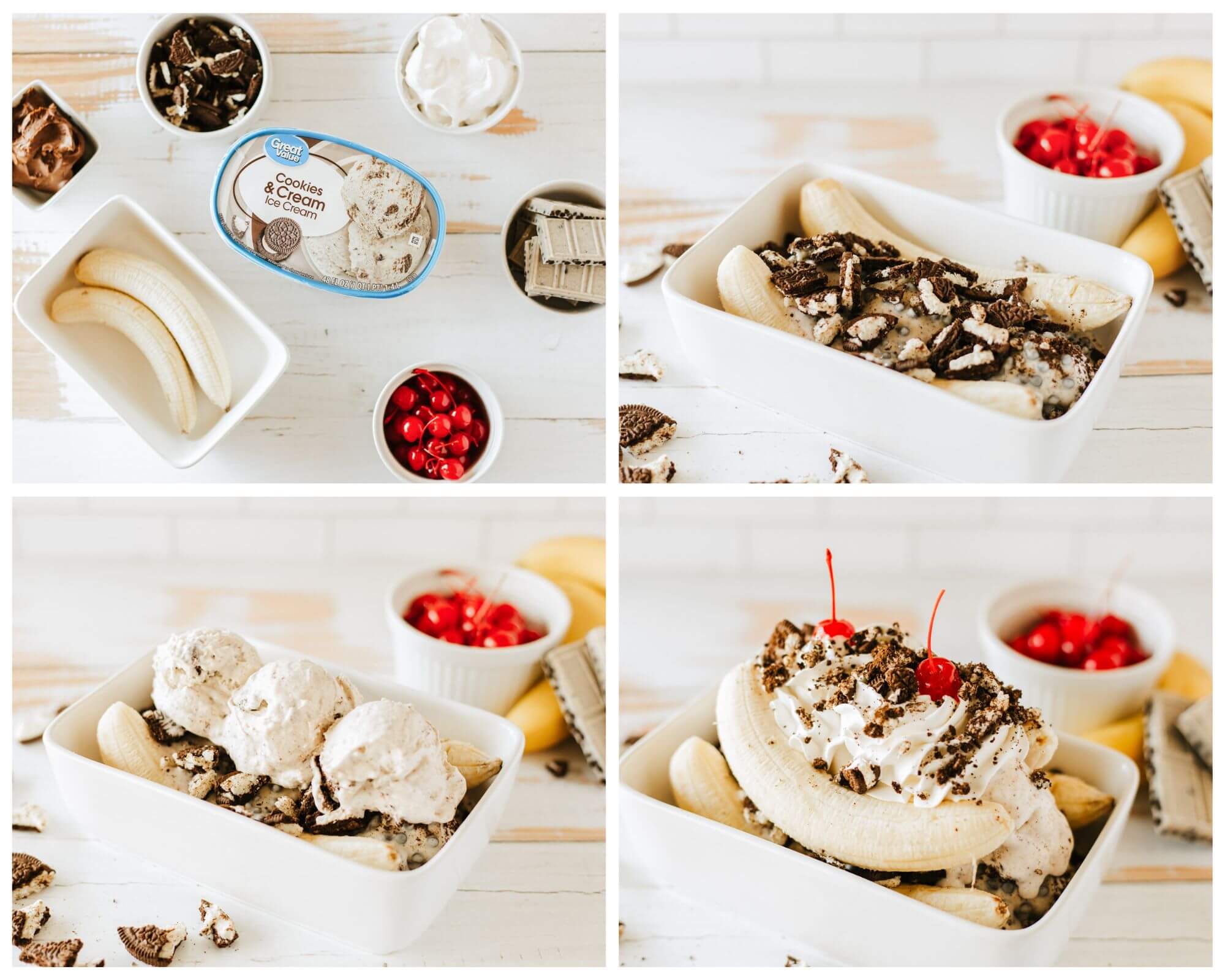banana split process photos