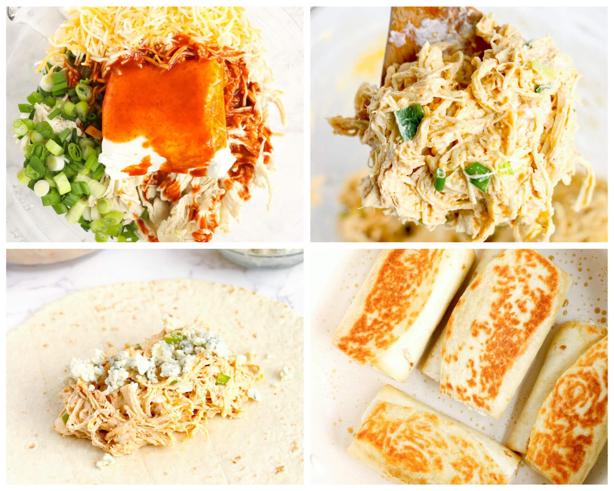 chicken wraps process photos