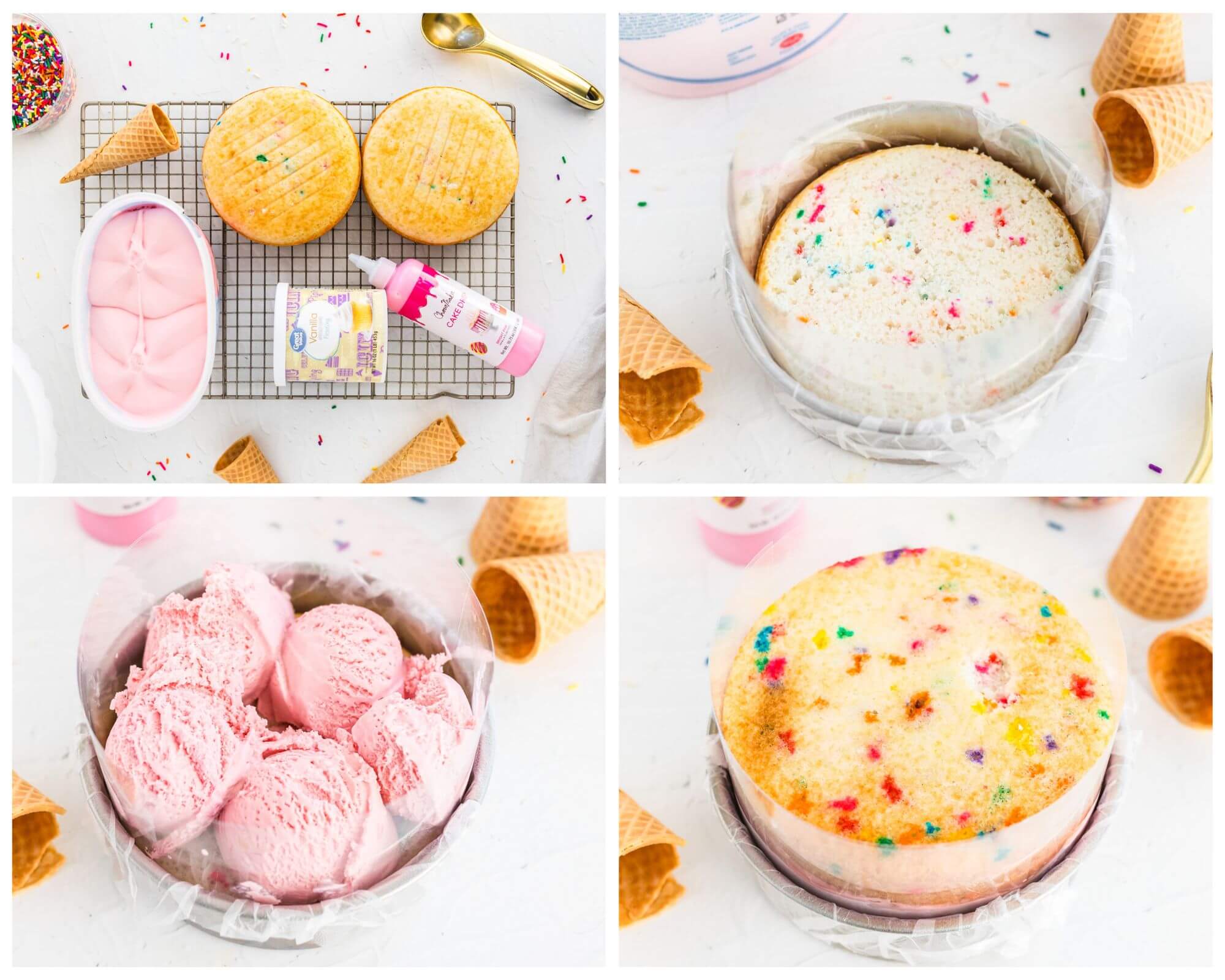 ice cream cake process photos