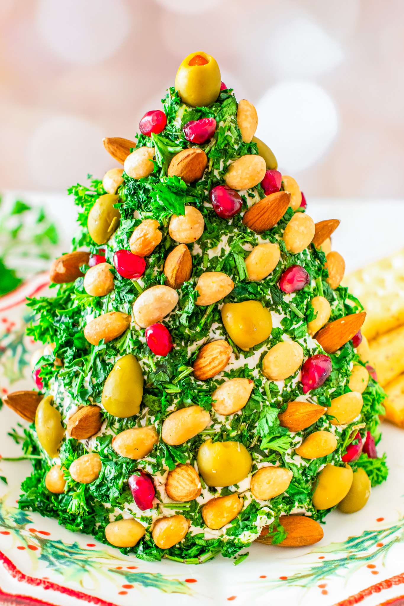 prepared cheese ball on plate