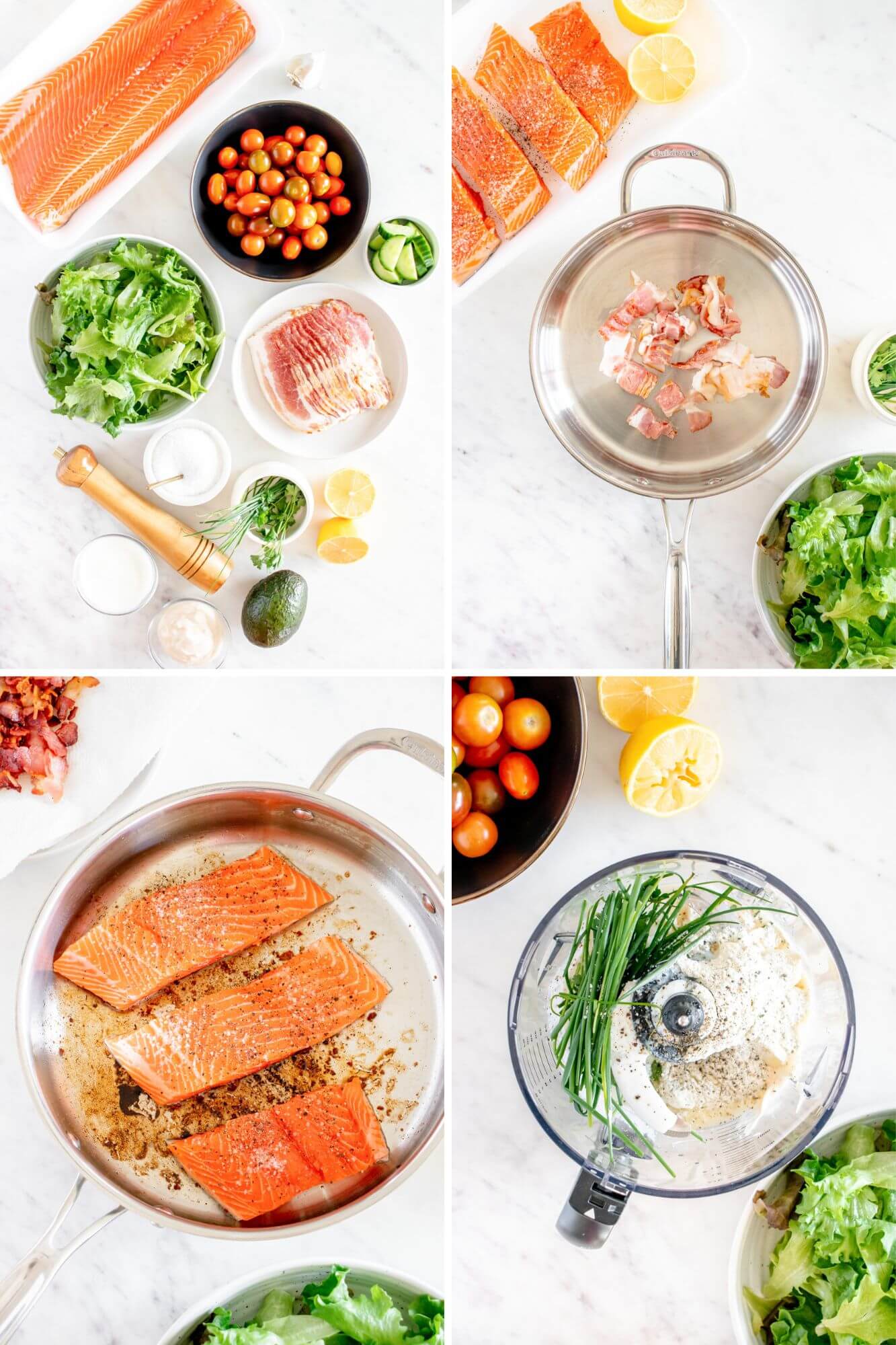 blt salad process photos