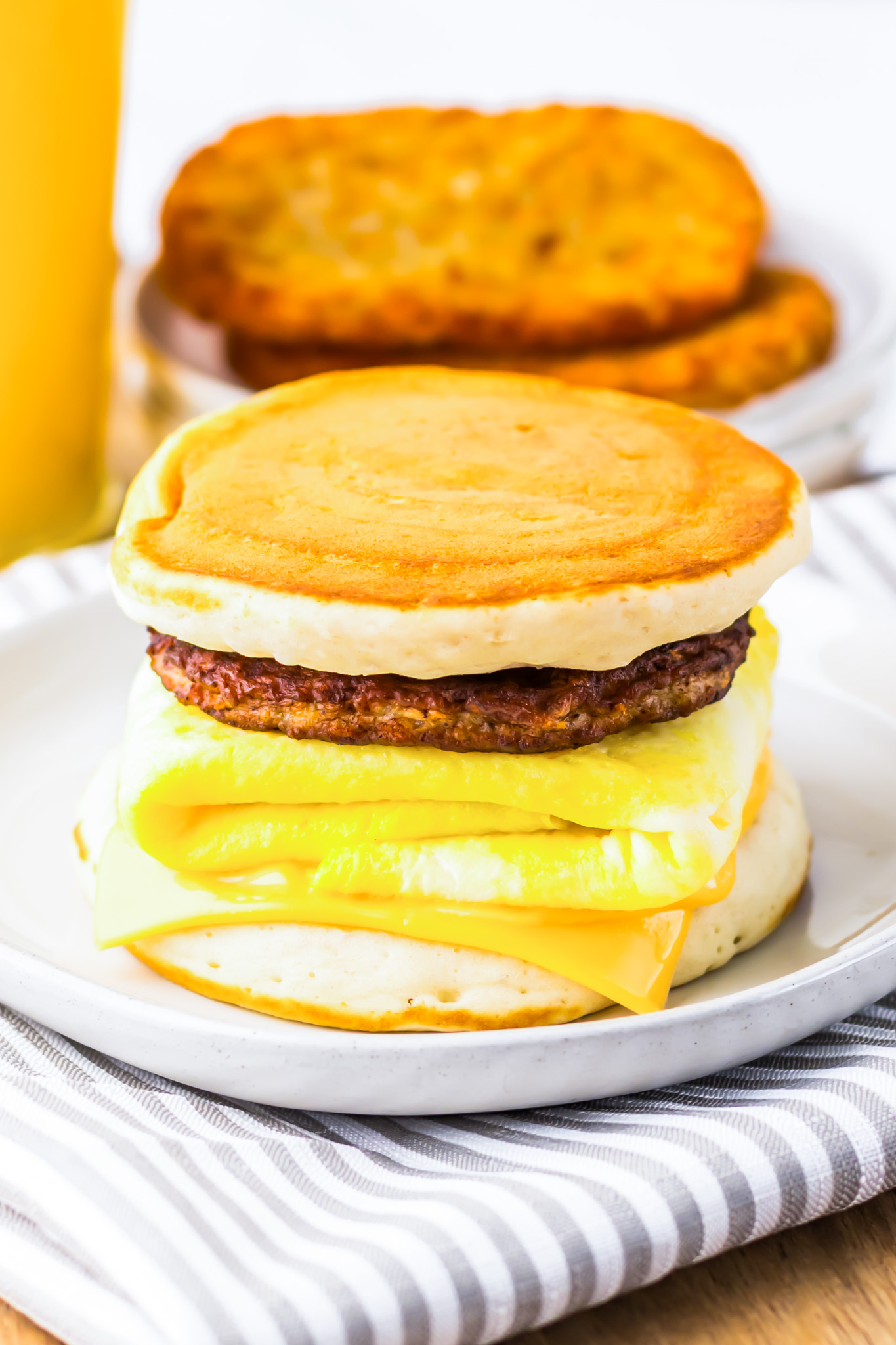 prepared breakfast sandwich on plate