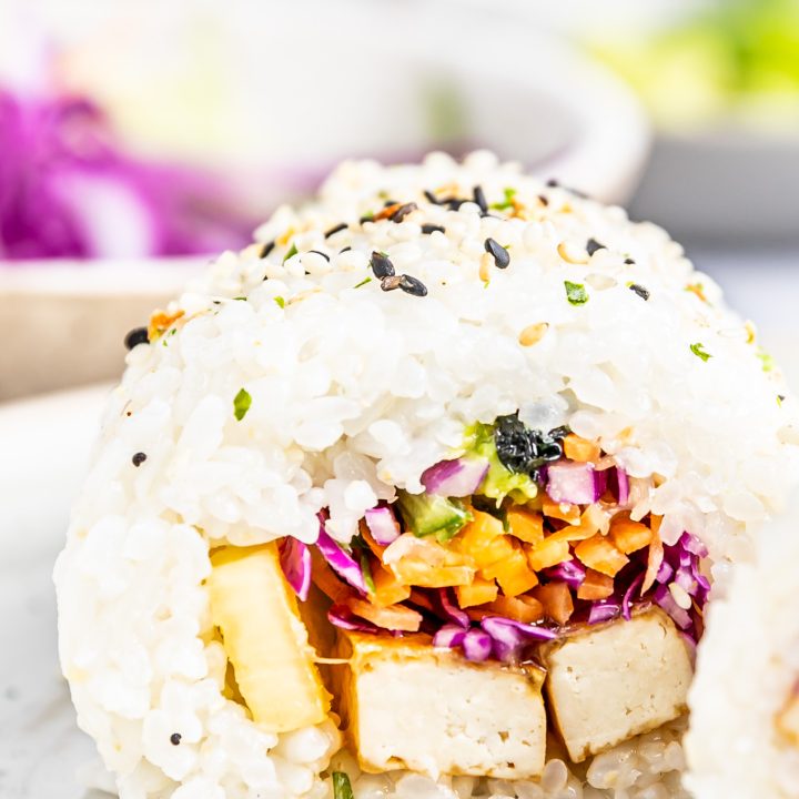 prepared sushi rice roll sliced