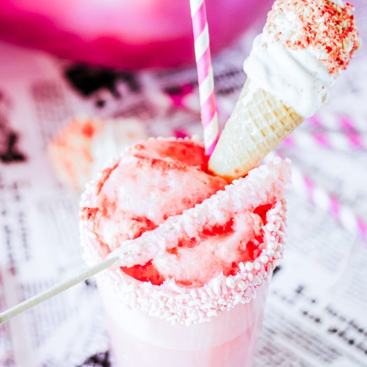 prepared pink soda float