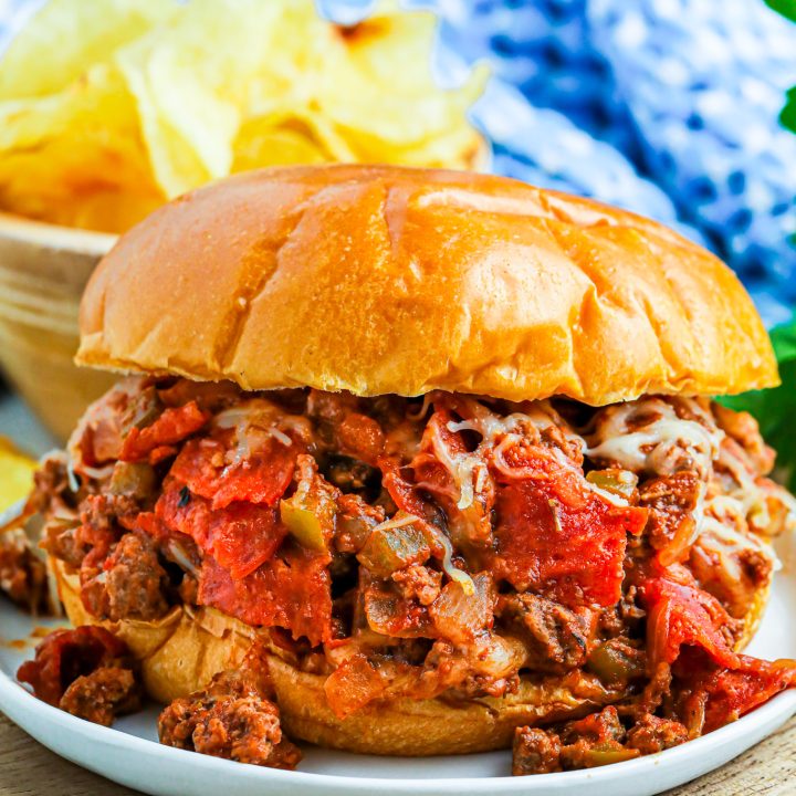 prepared sloppy Joe on white plate