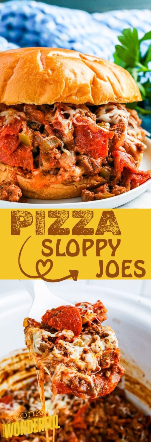 pizza sloppy joes pinnable image