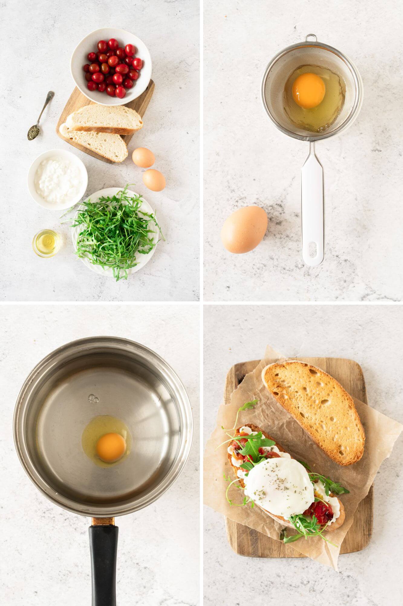 cottage cheese egg toast process photos