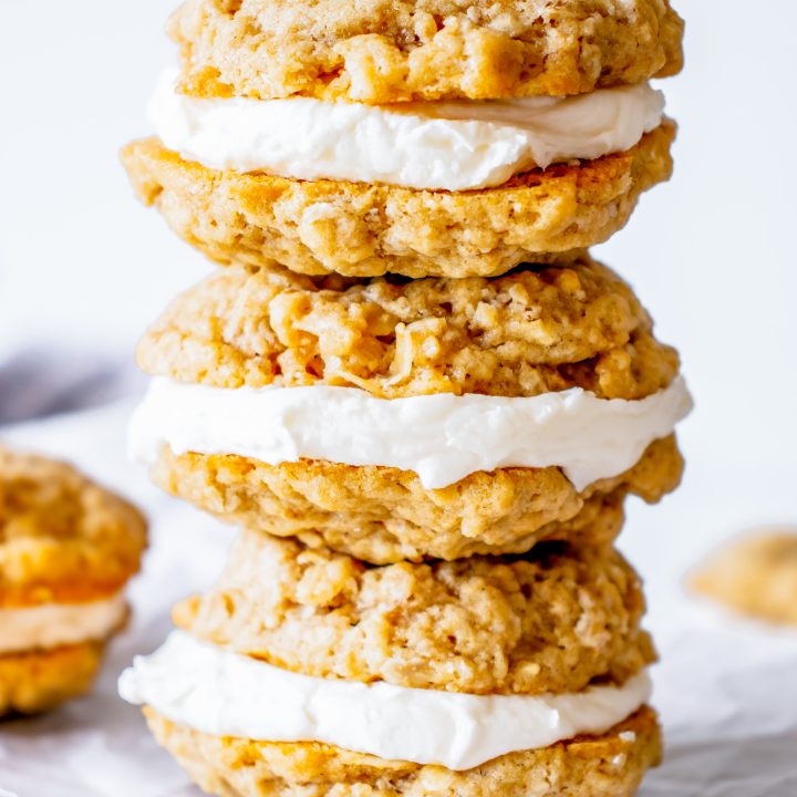 cream pies stacked
