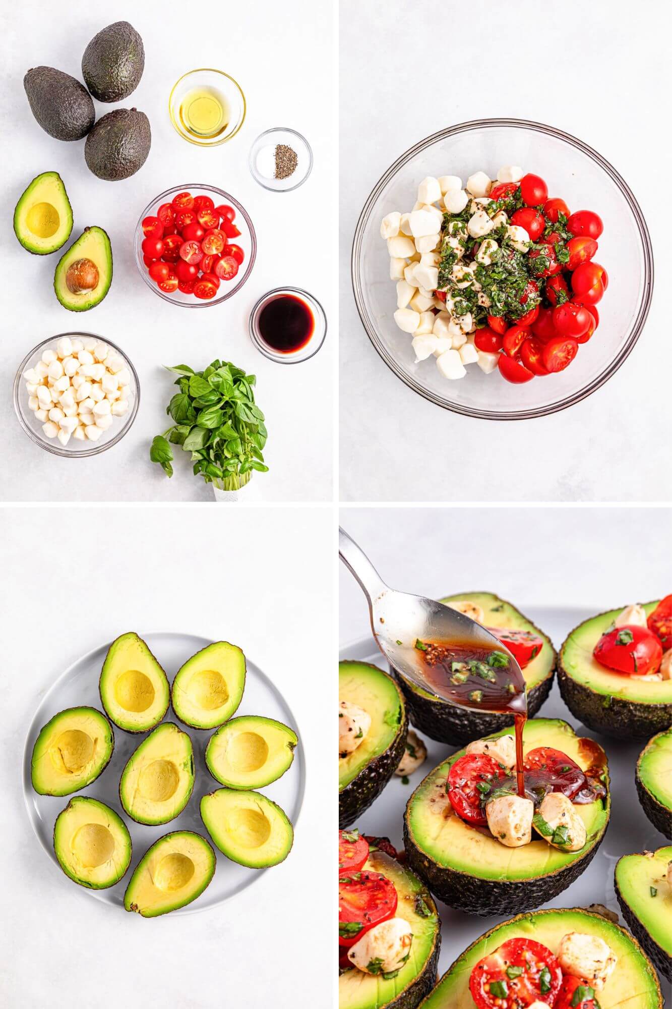 caprese avocados process photos