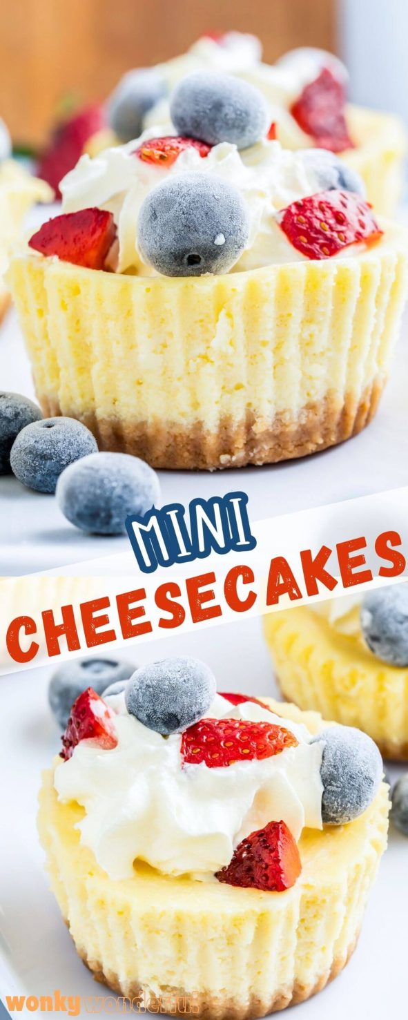 If you're looking for a dessert that's rich, creamy, and perfectly portioned, MINI CHEESECAKES are the way to go. These bite-sized treats offer all the decadence of a traditional cheesecake in a fun and convenient size—ideal for parties, holidays, or whenever you're craving something sweet. mini cheesecakes pinnable image