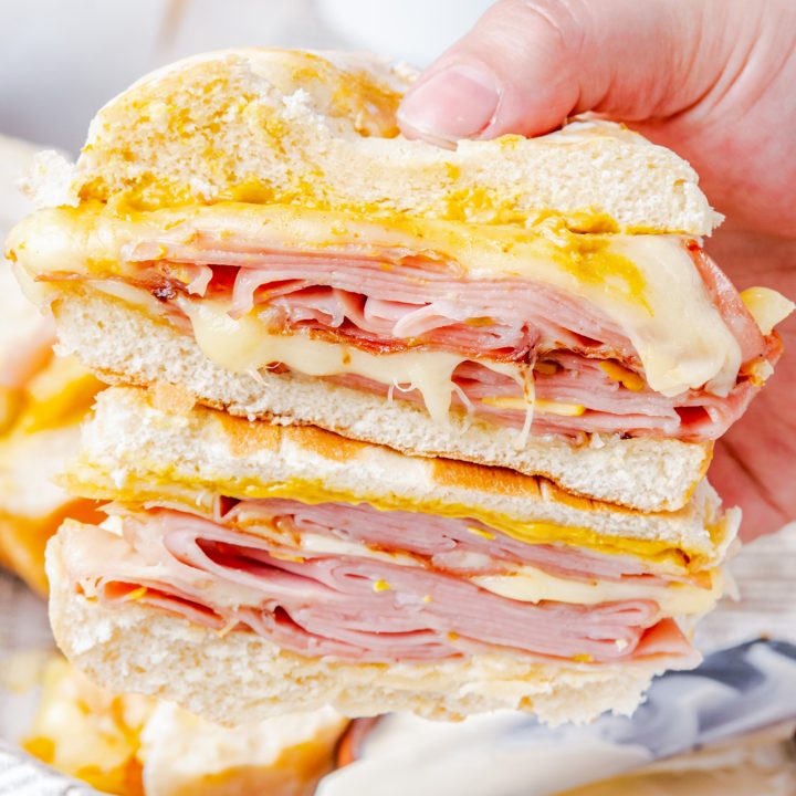 hand holding prepared sandwich