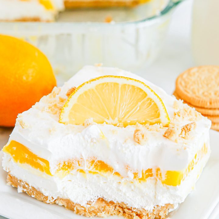 partially eaten piece of lemon dessert