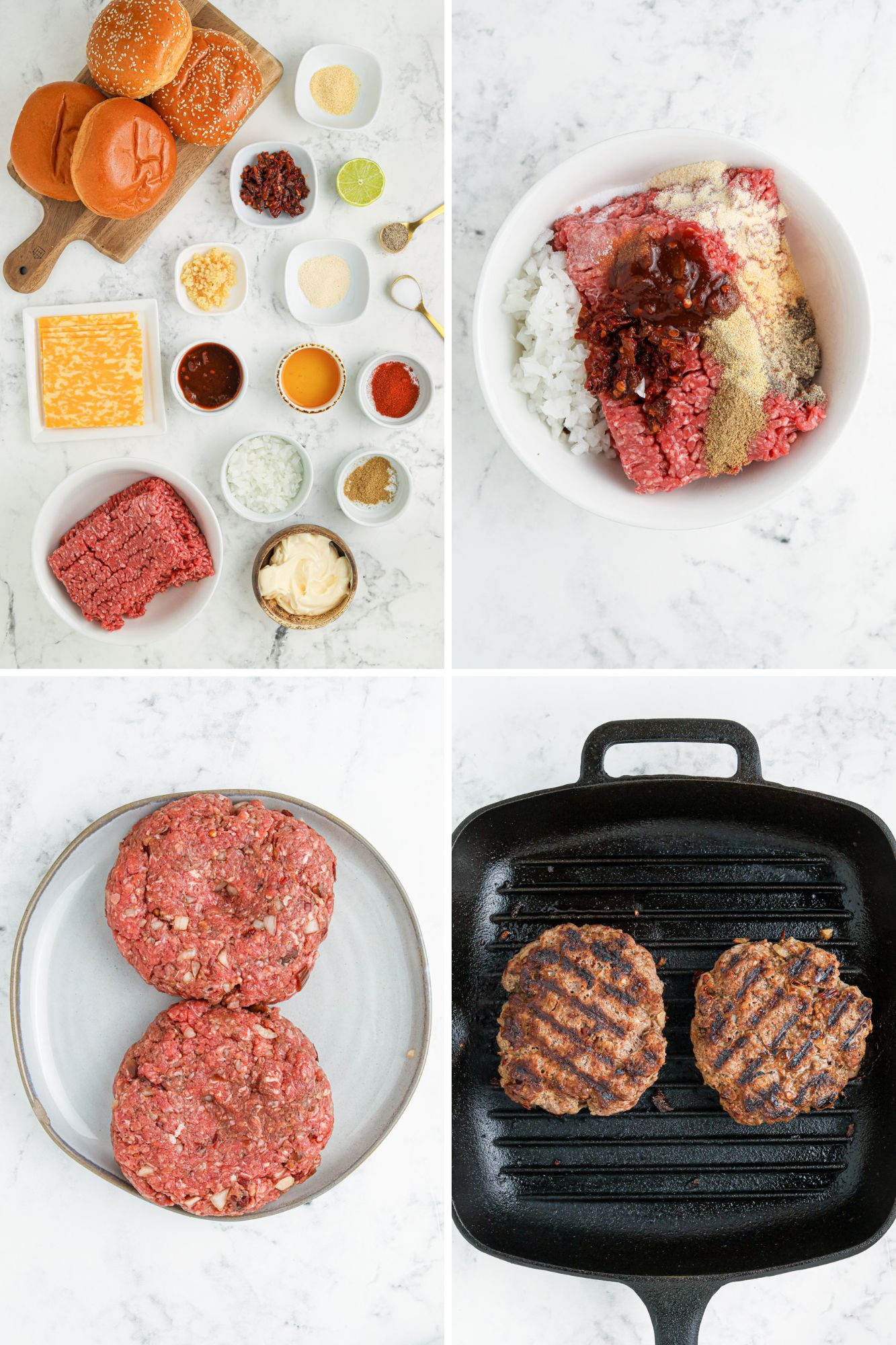 cheeseburgers process photos