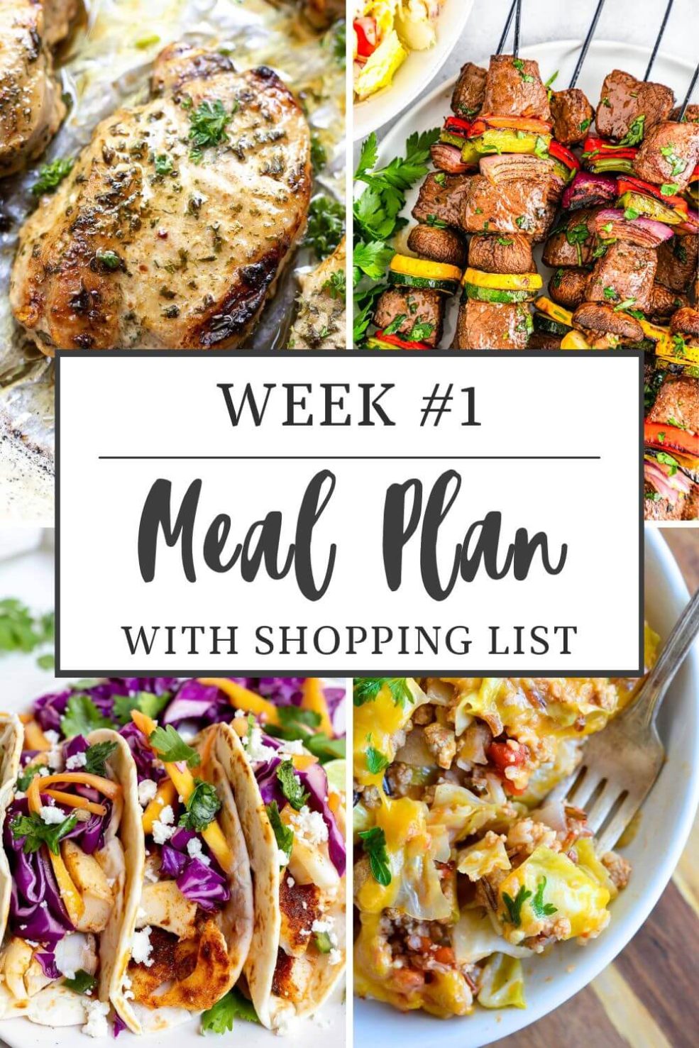 collage photos of weekly recipes